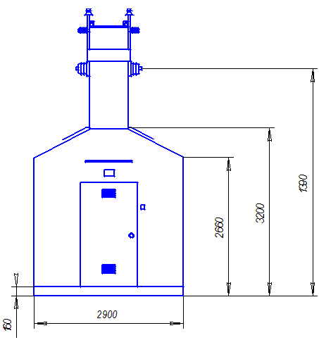 Рисунок 5. Основные размеры 2БТП - Меркурий 