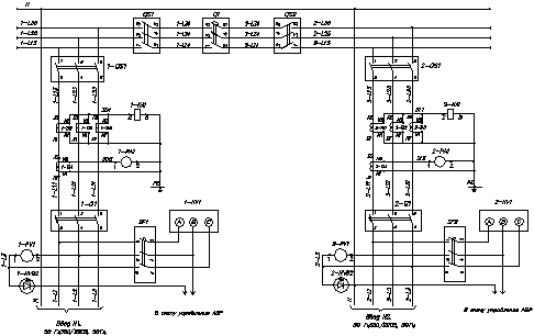 Принципиальная электрическая схема РУВ на 2 ввода отечественной комплектации